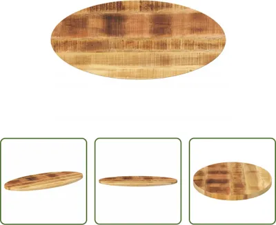 Produktbild von The Living Store Tischplatte 100x40x2,5 cm Oval Massivholz Mango