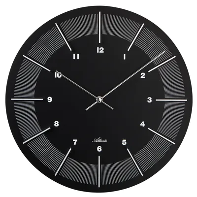 Produktbild von Atlanta 4471/7 Wanduhr Holz schwarz rund