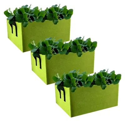 Produktbild von 3 Stück Wiederverwendbare Große Pflanzentaschen für Zuhause und Garten für Kartoffeln, Tomaten, Karotten (40 x 30 x 20 cm)