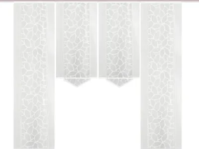 Produktbild von Schiebegardine 4er-Set Konturo transparent weiss kombiniert 60x245 cm
