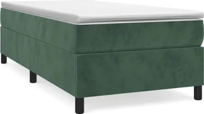 Produktbild von vidaXL Boxspringbett mit Matratze Dunkelgrün 100x200 cm Samt