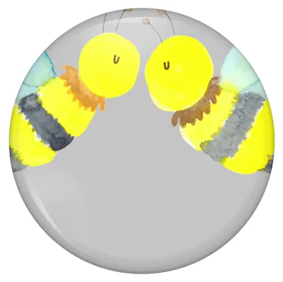 Produktbild von Mr. & Mrs. Panda Badge Biene Liebe - Schwarz - Geschenk, Button, Pin, Plakette, Anstecker