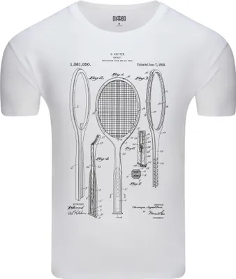 Produktbild von Diarbo Herren T-Shirt mit Sport Druck Patent-Tennisschläger Weiß Gr.L