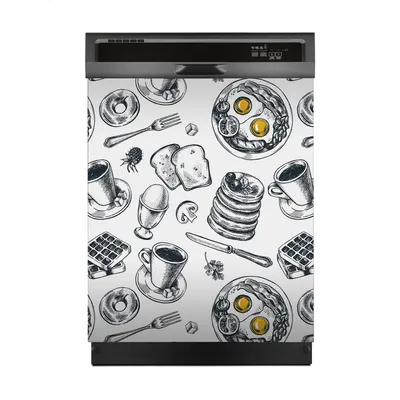 Produktbild von Aufkleber sticker 60x70 cm Dekorative folie Spülmaschine - Frühstücksprodukte