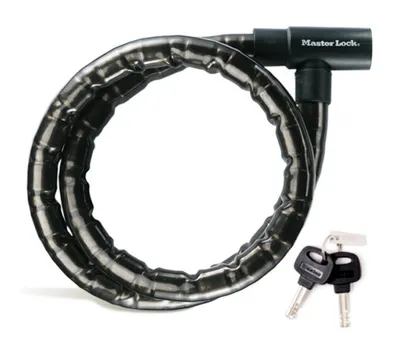 Produktbild von MASTER LOCK Motorradschloss [Schlüssel] [2 m Stahlkabel] [Wetterfest] 8218EURDPS - Ideal für Fahrräder und Motorräder