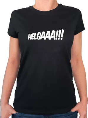 Produktbild von Huuraa Damen T-Shirt Helgaaa Schriftzug XS Black Bio Baumwolle Fairtrade Damenshirt Geschenkidee