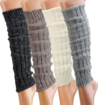 Produktbild von krautwear® 4 Paar Stulpen mit Alpakawolle ca. 40cm Legwarmers Grobstrickstulpen (alle 4 Farben)
