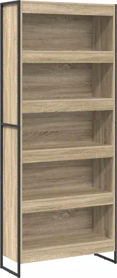 Zdjęcie produktu dla Regał na książki vidaXL, 2 szt., Sonoma, 80 x 30 x 189,5 cm, materiał drewnopochodny