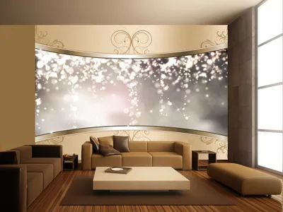 Produktbild von Vlies Fototapete 400x280 cm Tapeten Wandtapete XXL Abstrakt Ornament Blumen gold ecru a-A-0035-a-c