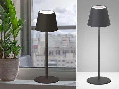 Produktbild von LED Tischleuchte, Touchdimmer, Akku, sandschwarz, H 38 cm