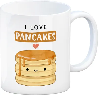 Produktbild von Pancake Kaffeebecher mit Spruch I love pancakes