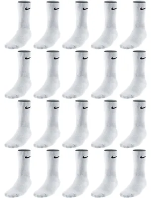 Produktbild von 20 Paar Nike Socken Lang - Farbe: 20 Paar weiss - Größe: 46-50