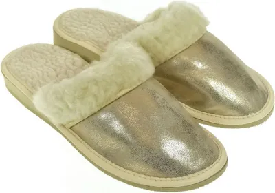 Obrázok produktu pre Dámske zateplené zlaté papuče SÁRA