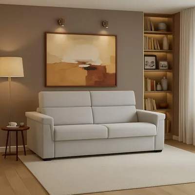 Immagine prodotto di Flaibano - Divano Fisso 2 Posti, 205x95x100h cm Grigio Chiaro, Sfoderabile  Italy