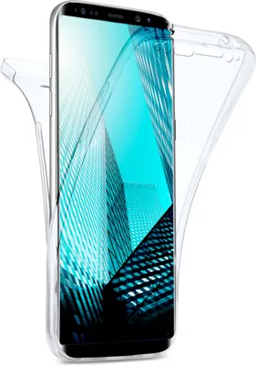 A clear phone case is shown on a white background.