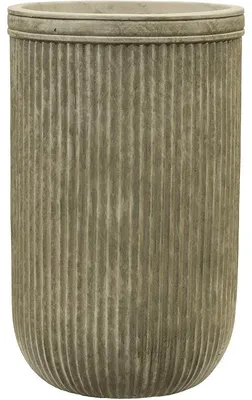 Produktbild von Baq Pflanzkübel, vertikal, gerippt, zylindrisch, grün, Durchmesser 30 cm, Höhe 47 cm, Öffnung 26 cm