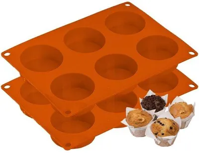 Produktbild von Silikon-Muffin-Formen 2-Stück nicht klebend multifunktional