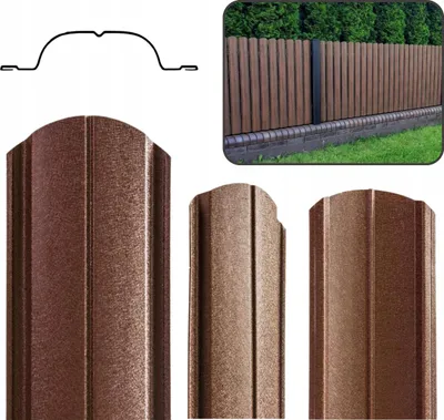 Zdjęcie produktu dla Klara Sztacheta Metalowa Ogrodzeniowa Ocynkowana Dwustronna Brąz Mat 100cm