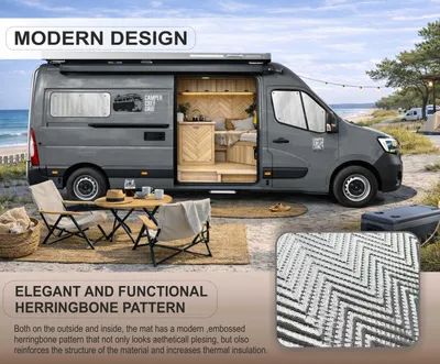 Produktbild von MJS Innen Thermomatten Set kompatibel mit Renault Master III, Opel Movano & Nissan NV400 2019–2024 (3-teilig) Thermo-Isolierung
