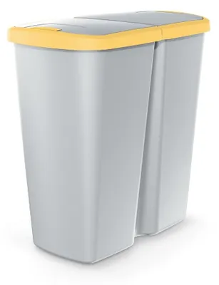 Obrázok produktu pre Odpadkový kôš COMPACTO DUA popol/žltá 45 l