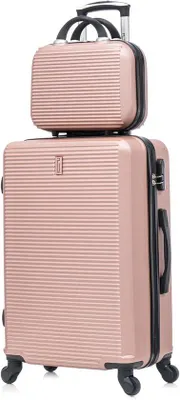 Produktbild von Famanu Reisekoffer leichtgewichtig mit 360° Spinner Rädern - Rosa Gold