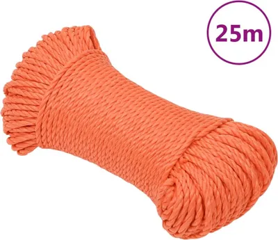 Image de Corde de travail Orange 8 mm 25 m Polypropylène