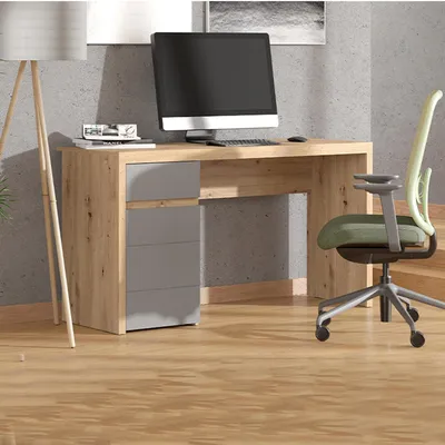Immagine prodotto di Bovec - Scrivania, 140x52x77h cm Marrone Rovere Nodi, un Cassetto