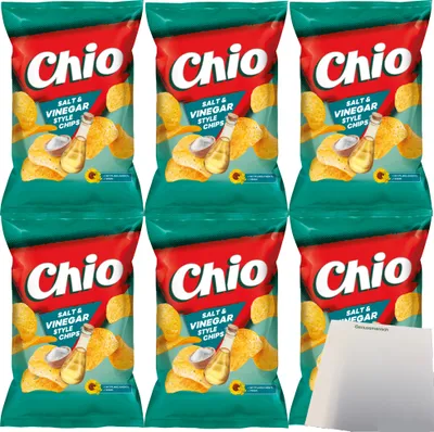 Produktbild von Chio Chips Salt & Vinegar Chips 6er Pack (6x150g Packung) + usy Block