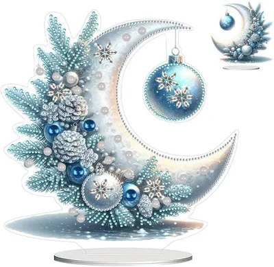 Produktbild von Generisch DIY Diamond Painting Weihnachten Tisch Deko,Wintermond 5D Diamant Painting Tischdeko, Diamant Malerei Stehend Kunst Set für Anfänger Hausgeschenk Deko Geschenke