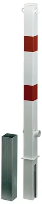 Immagine prodotto di Alberts 781590 Palo di sbarramento Passau, da inserire nel calcestruzzo, rimovibile, bianco, palo 70 x 70 mm, altezza dal suolo 100 cm