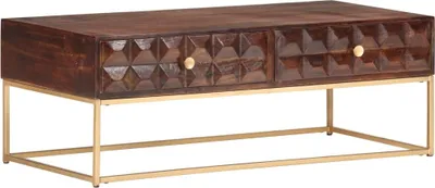 Image de Table basse 112 x 50 x 40 cm en bois de manguier massif
