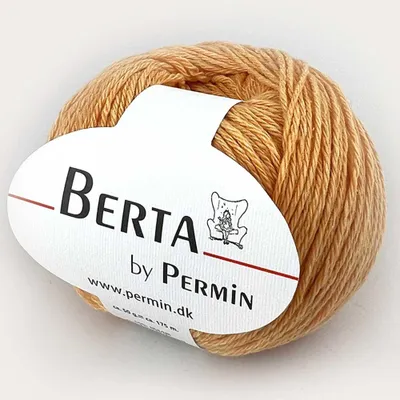 Productafbeelding van Berta van Permin – Garen voor breien, wol-katoen, gecertificeerd ® (kleur 03, geel)