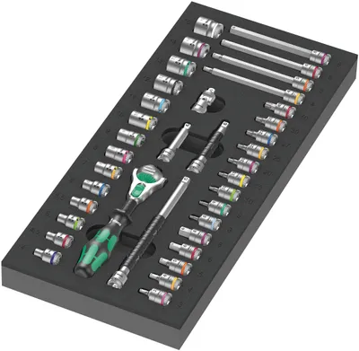 Produktbild von Wera 05150110001, 37 Stück(e), Schwarz, Grün, Stahl, Schwarz, Grün, 1,24 kg, 40,5 cm, 18,5 cm