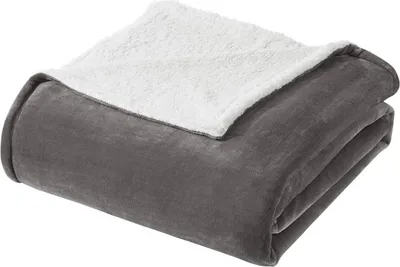 Produktbild von WOLTU Flauschige Sherpa Wolldecke, Sofadecke, TV-Decke, Grau, 150x200cm