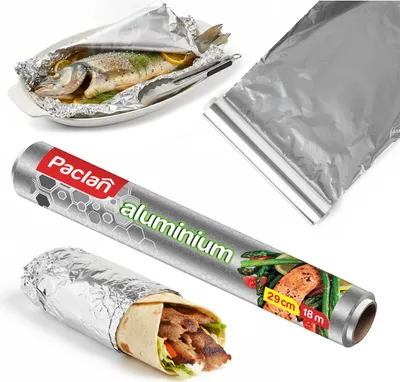 Produktbild von Paclan Aluminiumfolie gerändelt 29cmx18m 1 Stück.
