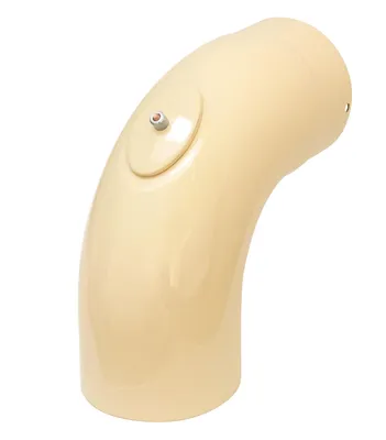Produktbild von Raik Rauchrohrbogen / Ofenrohrbogen Emaille 130mm - 90° Bogen glatt Elfenbein mit Reinigungsöffnung