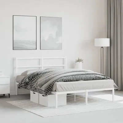 Produktbild von "2026 Aktion"Bettgestell - CLORIS - Doppelbett - Robust und langlebig - mit Kopfteil Metall Weiß 140x200 cm - Einfache Montage -  - DEMöbel7404742