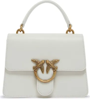 Produktbild von PINKO Handtasche Umhängetasche Love One Top Handle Mini Light White - Antique Gold creme