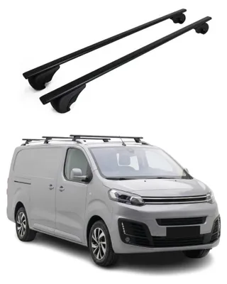 Image de Barres de toit Transversales pour Citroen Jumpy 2016-2026 Acier Noir 2Pcs, Image générée par une IA