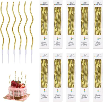 Obrázek produktu pro 60 dlouhých spirálových svíček, vhodné pro narozeniny, tenké svíčky, svíčky do dortu, 15 cm, dekorace na dort, ideální pro svatby, oslavy, délka 15 cm