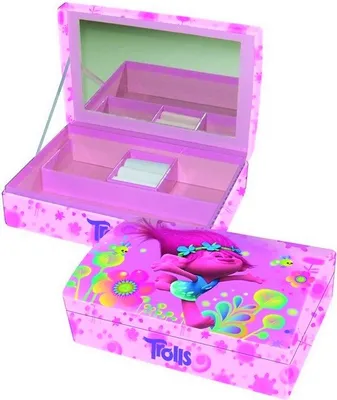 Immagine prodotto di Portagioie Trolls con specchio per bambina Pink Poppy