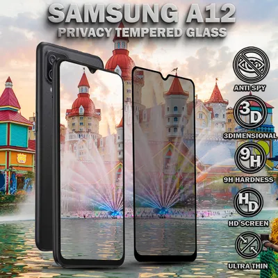 Produktbild von Sichtschutz Schutzfolie für Samsung A12 - gehärtetes Glas 9H - Super Qualität 3D