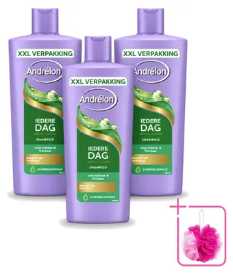 Imagen del producto de 3 botellas de champú Andrélon "Todos los días" - 685 ml cada una - Paquete económico - 3 unidades