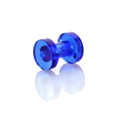 Produktbild von Ohr Flesh Tunnel Piercing Acryl Screw on Blau UV Transparent.1395.B.6mm