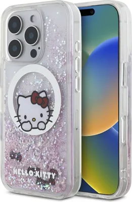 Zdjęcie produktu dla Hello Kitty Liquid Glitter Sweet Kitty Bows MagSafe - Etui iPhone 16 Pro Max (biały)
