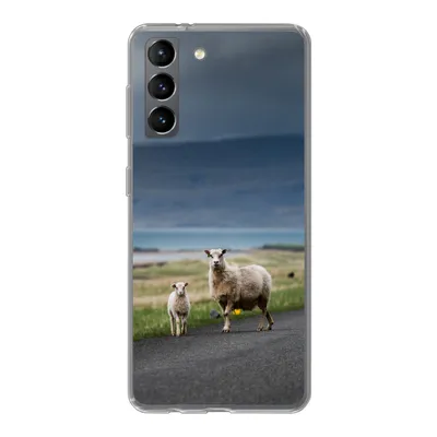 Produktbild von MuchoWow® Handyhülle Schutzhülle Hülle für Samsung Galaxy S21 Schaf - Lamm - Sturm Silikon Softcase Handy Hülle - Softcase