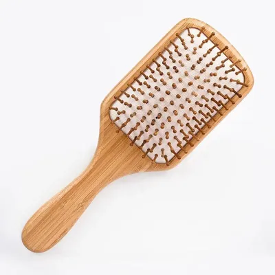 Zdjęcie produktu dla Szczotka do włosów z bambusa, 25 cm, zapobiegająca splątaniu, do włosów mokrych i suchych