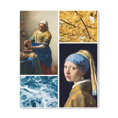 Produktbild von MuchoWow® Mauspad Mousepad Collage - Vermeer - Milchmädchen - Mädchen mit Perlenohrring 30x40 cm - Mousepads - Maus Mat - Pad - Mausunterlage - Mausmatten