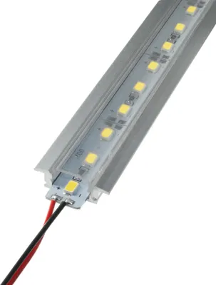 Produktbild von LED Aluschienen Set aus Alustrip und Schiene Profil D 1m Kaltweiß 1 Meter transparent
