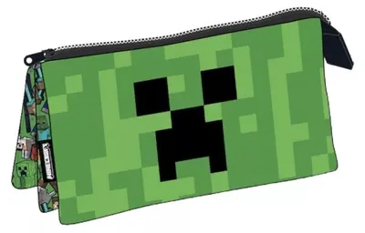 Zdjęcie produktu dla Etui szkolne Minecraft, 3-komorowe, 22 cm